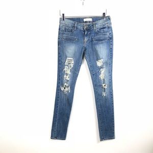 Wildfox Distressed Skinny Jeans Fall in Love 26
